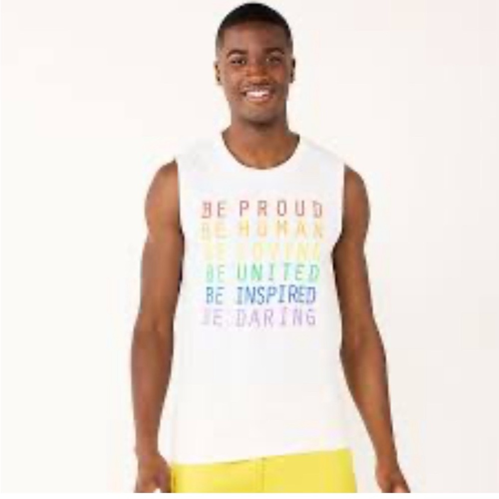 (21) Ph The Phluid Project White Graphic Tank Top